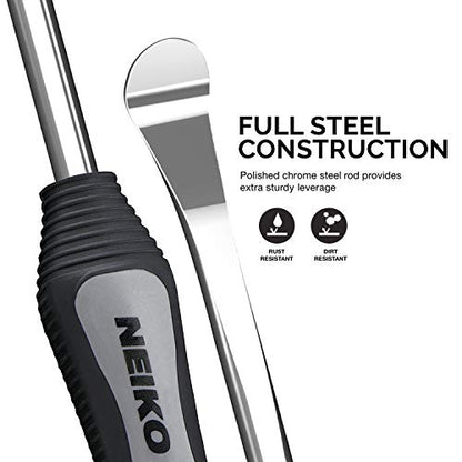 NEIKO 20600A Tire Spoon Levers, Repair Tool Kit, 11 1/2-Inch Hardened Steel Irons, 2 Rim Protectors, 5-Piece Tire Levers Set, Tire Changing Tool, Small Tire Tools - size: Tire Spoon Set, 5 Piece