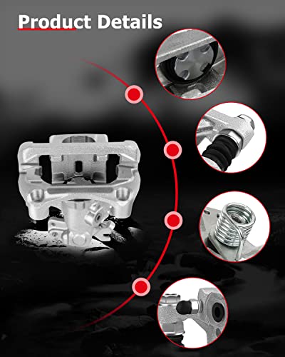 cciyu Rear Left & Right Disc Brake Calipers w/Bracket 18B5002 18B5003 - size: Rear[18B5002+18B5003]