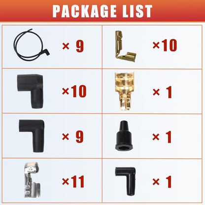 RLP HEI Universal Spark Plug Wire Set 8mm with Black Silicone Jacket and 90 Degree Boots Replaces 5553