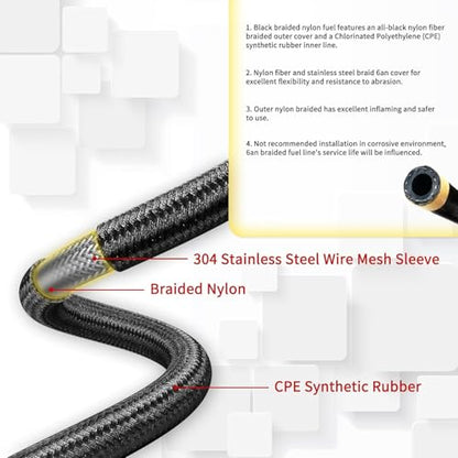 20 ft AN6 Braided Transmission Cooler Line Kit - style: 6AN 20FT