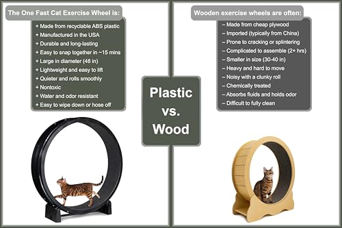 One Fast Cat - Cat Exercise Wheel - Made in the USA - 48" Diameter - Gen. 7 - color: Black Wheel / Tropical Frogs Foam / LED Inline