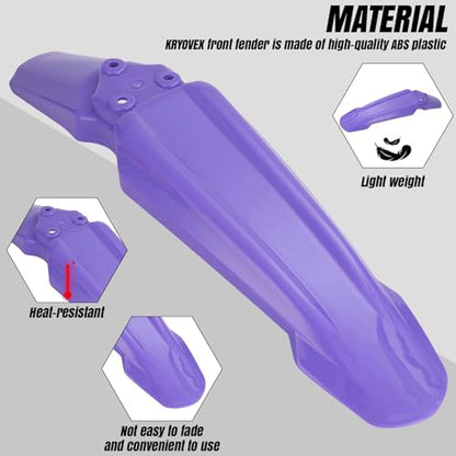 Dirt Bike Front Fender,Dirtbike Front Fender for Sur Ron/Surron/Light Bee/X160/X260, Purple (Not Fits RST Fork) - style: Purple