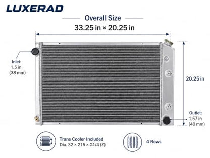 4 Rows Aluminum Radiator for 1978-1991 Che vy Blazer GMC Jimmy - size: 67