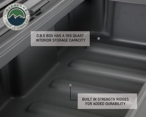 Overland Vehicle Systems 40100031 Dark Gray 169 QT Dry Box Storage with Wheels, Drain, and Bottle Opener | Waterproof Seal | Heavy-Duty Latches and Nylon Handles | Keeps Gear Safe, Dry and Organized - size: 169 QT Dry Box