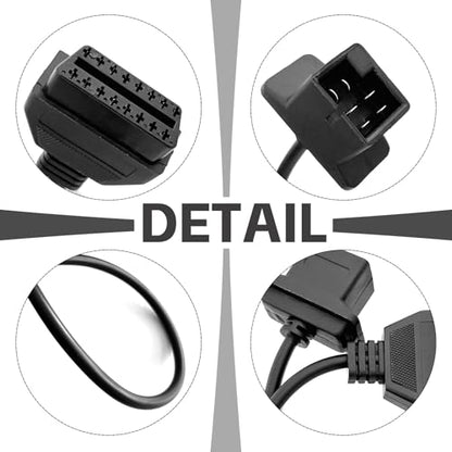 Adapter Fit for OBD1 to OBD2 6pin to 16pin Diagnostic Scanner Convertor Adapter Vehicle 6 Pin Connector Compatible with Je-ep, Chrysler, Dodge - size: for Jeep 6P