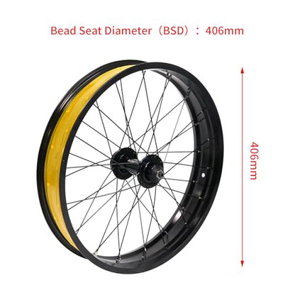 20"/26" x 4.0 inch Fat Tire Ebike Front Wheel,QR 9x135mm - color: 20*4.0 inch