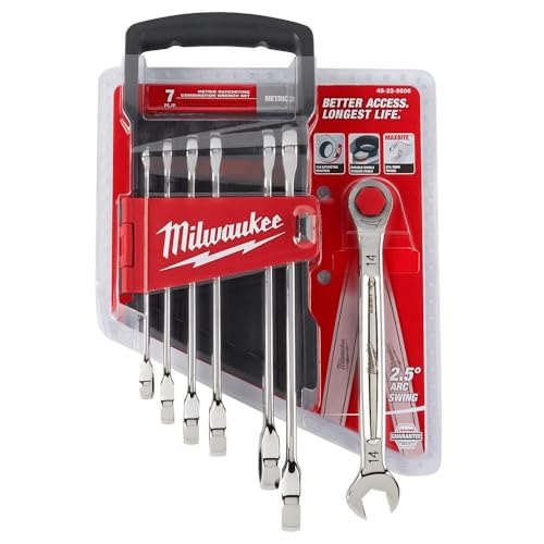 Milwaukee Metric Ratcheting Combination Wrench Set 12 in. L 7 pc