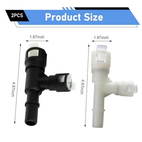 2 PCS Car Heater Inlet Hose Joint, Three-way Plastic Cooling Heater Hose Connector, Compatible with Cadillac Chevrolet GMC 15055343 15055342, Plastic Heater Core Hose Tee Connector Replacement