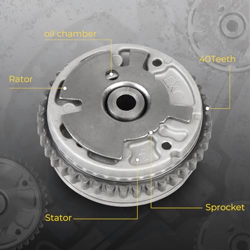 4PCS Variable Valve Timing Cam Sprocket VVT Gears camshaft Phaser Compatible with GMC Buick C-hevrolet Cadillac CTS STS ATS V6 3.0L 3.6L 2007-2017 Replace 12626160 12626161 12624464