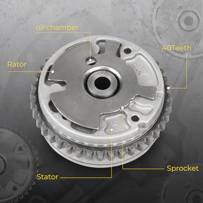4PCS Variable Valve Timing Cam Sprocket VVT Gears camshaft Phaser Compatible with GMC Buick C-hevrolet Cadillac CTS STS ATS V6 3.0L 3.6L 2007-2017 Replace 12626160 12626161 12624464