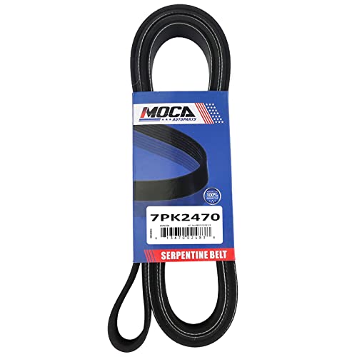 MOCA 7PK2470 EPDM Serpentine Belt Fits 92-03 for Dodge Dakota 3.9L & 98-00 for Dodge Durango 5.2L & 98-02 for Dodge Ram 2500 5.9L - size: 7PK2470