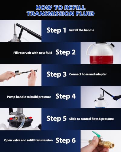 7.5L Transmission Fluid Pump, Manual Fluid Transfer Pump w/ 15 ATF Adapters - size: 7.5L, Manual