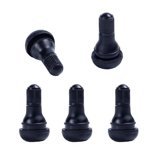 5Pcs TR412 Tire Valve Stems, Black Rubber Snap-in Valve Stem