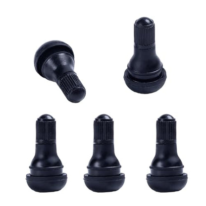 5Pcs TR412 Tire Valve Stems, Black Rubber Snap-in Valve Stem