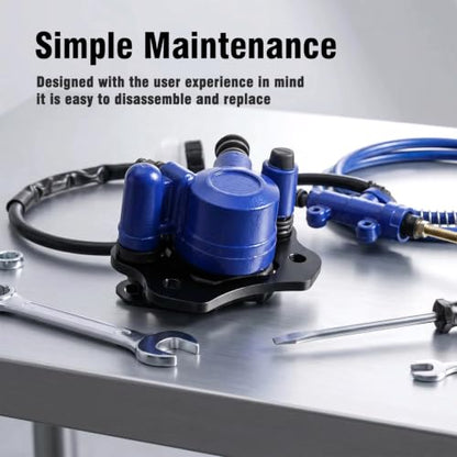 Blue Rear Hydraulic Brake Assembly Caliper Master Cylinder Kit - color: blue