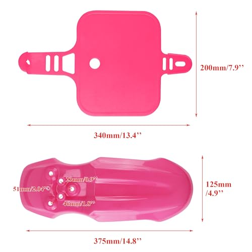 PRO BAT 7 PCs CRF50 Plastic Fender Kit with Fork Suspension Guard Cover - color: Pink
