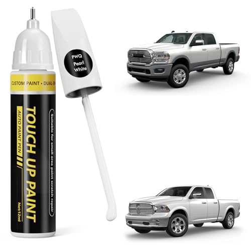 (Pearl White (PWQ) Car Touch Up Paint for Dodge Ram, Car Paint Scratch Repair Kit, Quick & Easy Solution to Repair, 2 in 1 Scratch Remover Pen With Color-Matched - color: Pearl White (PWQ) for 2025 RAM 1500/2024 RAM 1500/2023 RAM 1500/2025 RAM 2500/2024 R