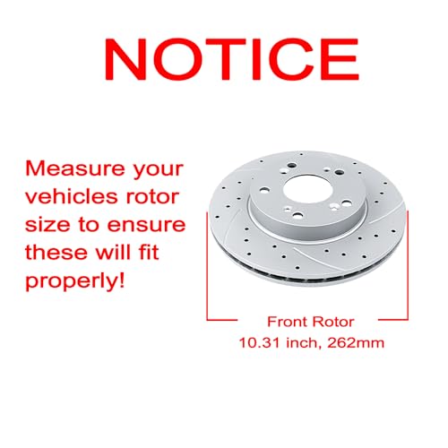 Acinoparts Front (10.31", 262mm) Brake Kit for Honda Civic 2006 2007 2008 - size: HMBK21602