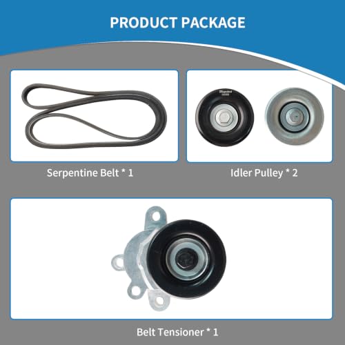 39155 Engine Belt Tensioner Serpentine Belt Drive Idler Pulley Kit - size: 90K-39155