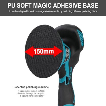 6" Cordless Car Polisher for Makita 18V,6-Speed Orbital Buffer