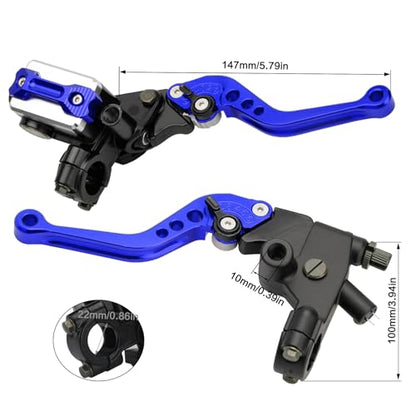 Motorcycle 7/8" 22mm Handlebar Brake Master Cylinder Clutch Lever - color: Bule