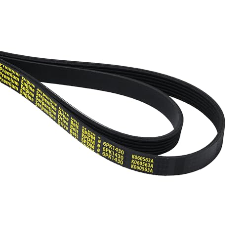 6PK1430 Serpentine Belt V-Ribbed Drive Belt Compatible with L4 2.5L 13-17 Altima Base,13-18 A-ltima S/SL/SV,14-18 Alti-ma,14-20 Rogue L4 2.5L Gas Only Replace K060563A,106056 - size: 6PK1430-1430mm