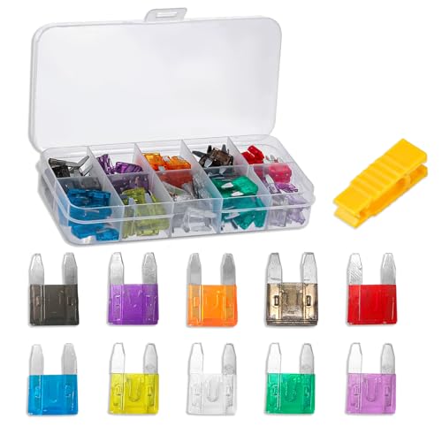 120PCS Car Fuses Assortment Kit, Automotive Fuse, Auto Blade Fuse Kit with Puller Tool, Mini Fuses(2A/3A/5A/7.5A/10A/15A/20A/25A/30A/35A) Replacement Fuse for Car RV Truck Motorcycle Marine - color: 120PCS