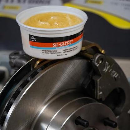 AGS Automotive Solutions SIL-Glyde 12 oz Tub Silicone Based Brake Assembly Lubricant for Eliminating Disc Brake Squeal - Moisture Proof, Heat Resistant, Rust and Corrosion Protector - size: 12oz