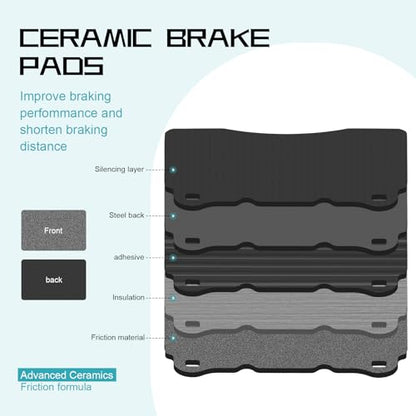 Ceramic Rear Brake Pads for Ford F-150 2004-2011 - size: D1012