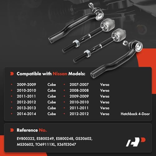 A-Premium Front Inner Outer Tie Rod End Kit