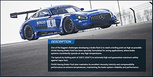 Pagid Racing RBF Racing Brake Fluid | 5 Liter/16.9 Fl Oz Metal Cans | 626 Degrees Fahrenheit/330 Degrees Celsius Dry Boiling Point | Pack of 6 - size: 6 Cans