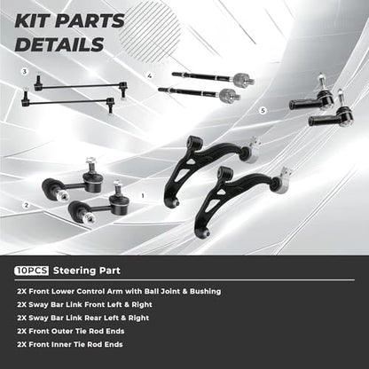 lronants Front Control Arm for 2011-2019 Ford Explorer & - size: 2011-19 Ford Explorer