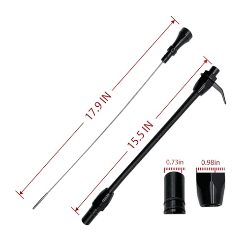 HAHAHA TH350 BellHousing Mount Dipstick（17.9 inch）.TH350/Turbo 350 Short Flexible Braided Transmission Dipstick Compatible with Chevy/GM TH350 Turbo 350, (Black) - color: Black