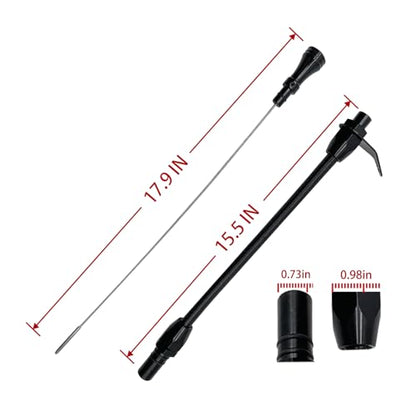 HAHAHA TH350 BellHousing Mount Dipstick（17.9 inch）.TH350/Turbo 350 Short Flexible Braided Transmission Dipstick Compatible with Chevy/GM TH350 Turbo 350, (Black) - color: Black