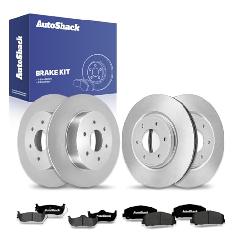 AutoShack Front Vented & Rear Solid Brake Rotors & Ceramic Pads - style: Brake Rotor & Pad