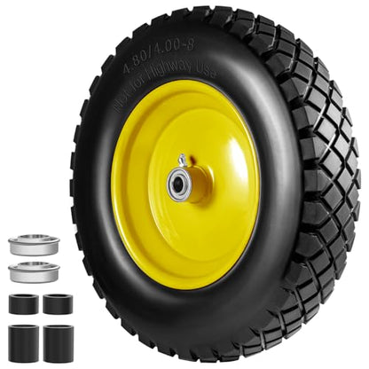 4.80/4.00-8 Wheelbarrow Tire and Wheel 16" Flat Free Solid Hand Truck