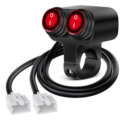 Nilight Motorcycle Handlebar Switch 12V Dual Push Button 22mm Waterproof - color: Motorcycle Handlebar Switch-Dual Control