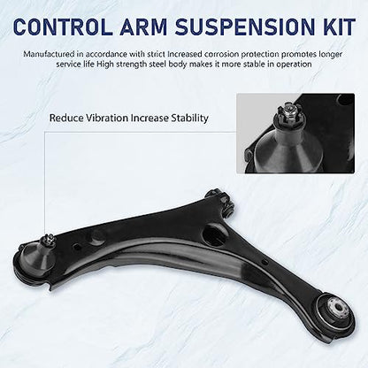 Front Lower Control Arms w/Ball Joints Assembly Fit for Dodge Grand Caravan 08-20 Chrysler Town & Country 08-16 Ram C/V 12-15 Volkswagen for Routan 09-14 -2pc MS251001 MS251002
