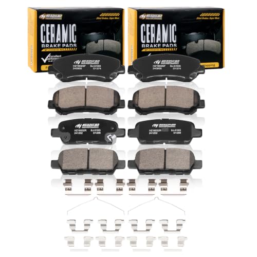 Front and Rear Brake Pads Set Compatible with 2014-2017 Nissan Juke(Nismo RS);Compatible with 2009-2014,2016-2018 Maxima;2009-2012 Nissan Sentra(SE-R Spec V)(D1374+D1288) - color: HZ1374+HZ1288