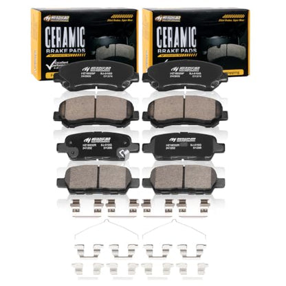 Front and Rear Brake Pads Set Compatible with 2014-2017 Nissan Juke(Nismo RS);Compatible with 2009-2014,2016-2018 Maxima;2009-2012 Nissan Sentra(SE-R Spec V)(D1374+D1288) - color: HZ1374+HZ1288