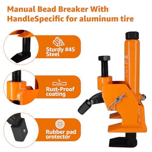 BESTOOL Manual Tire Bead Breaker with Rubber Pad for 38-42 in. Tires - color: Standard