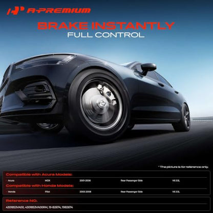A-Premium Rear Right Passenger Disc Brake Caliper with Bracket - style: Rear Passenger Side