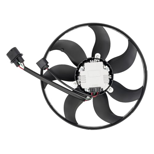 PHILTOP SK351039191 Radiator Cooling Fan Assembly, Compatible with Jetta, Passat, Golf, Tigua n, GTI, A3, Eos, Beetle, CC, Rabbit, TT, R32, Replace # SK351039191, 1K0959455DL, 1K0959455DT, 1K0959455FJ - size: Jetta, Passat, Golf, Tiguan, GTI, A3, Beetle