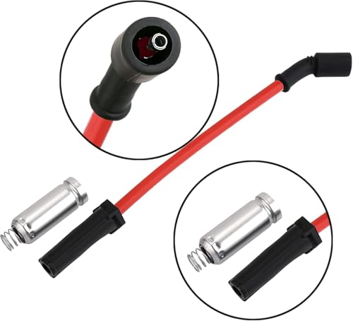 10.2 MM Racing Spark Plug Wires for LR4 LM7 L59 L33 LQ4 LQ9 Escalade Avalanche Silverado Tahoe W4500 Tiltmaster Sierra Yukon H2 4.8L 5.3L 6.0L V8 1999-2007 Red