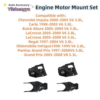Engine Motor Transmission Mount Kit for Multiple 3.8L V6 - size: 2000-2005 Impala V6 3.8L
