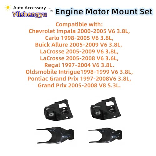 Engine Motor Transmission Mount Kit for Multiple 3.8L V6 - size: 2000-2005 Impala V6 3.8L