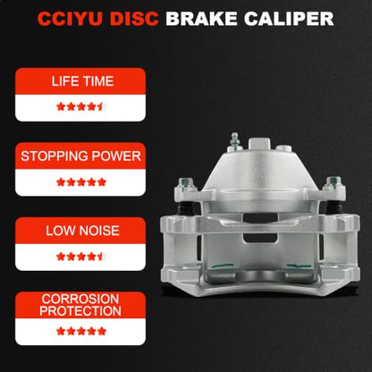 cciyu Front Left Disc Brake Caliper Assembly With Bracket 18B5034 - size: Front Left[18B5034]