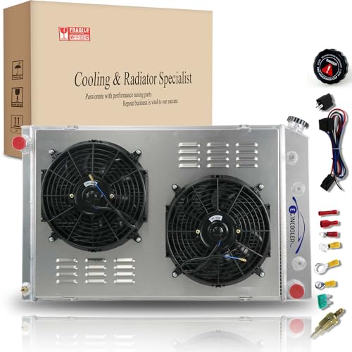 3 Row Core Radiator for 1973-1991 Chevy GMC C/K Series Pickup & Trucks C10 C 20 C30 K10 K20 K30 Multiple V8 Models All Aluminum Radiator + 2 X 12" Fan W/Shroud and Relay - size: 3 Row Radiator+Shroud Fan+Relay