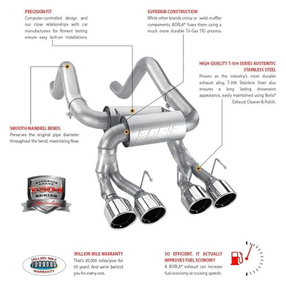 BORLA 140886BC Cat-Back Performance Exhaust System for 2021-2023 Dodge Durango SRT Hellcat 6.2L V8 Automatic Transmission All Wheel Drive 4 Door.