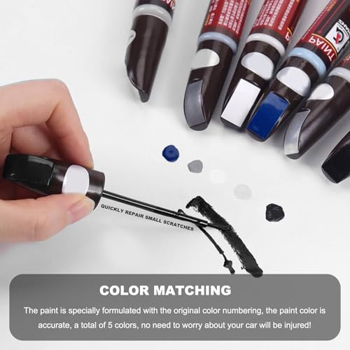 Car Touch Up Paint, 2-in-1 Color Accurate Paint Pen Lasting Auto Scratch Remover, Quick Drying Automotive Touch-up Paint Fill Pen for Most Vehicles, Universal Car Accessories (White) - color: White